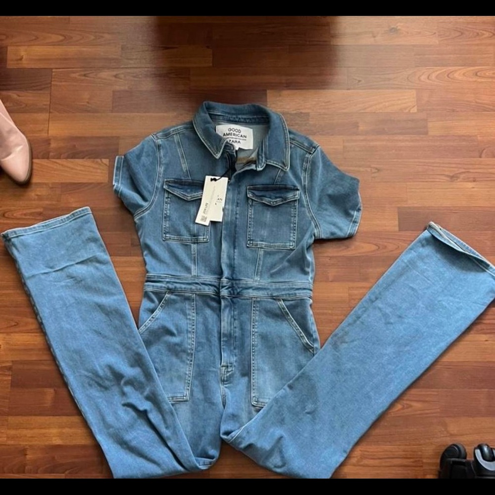 ZARA x GOOD AMERICAN Denim Jumpsuit